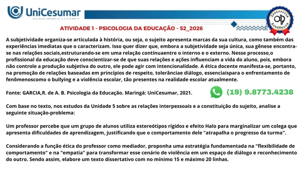 A subjetividade organiza-se articulada à história, ou seja, o sujeito apresenta marcas da sua cultura, como também das experiências imediatas que o caracterizam.