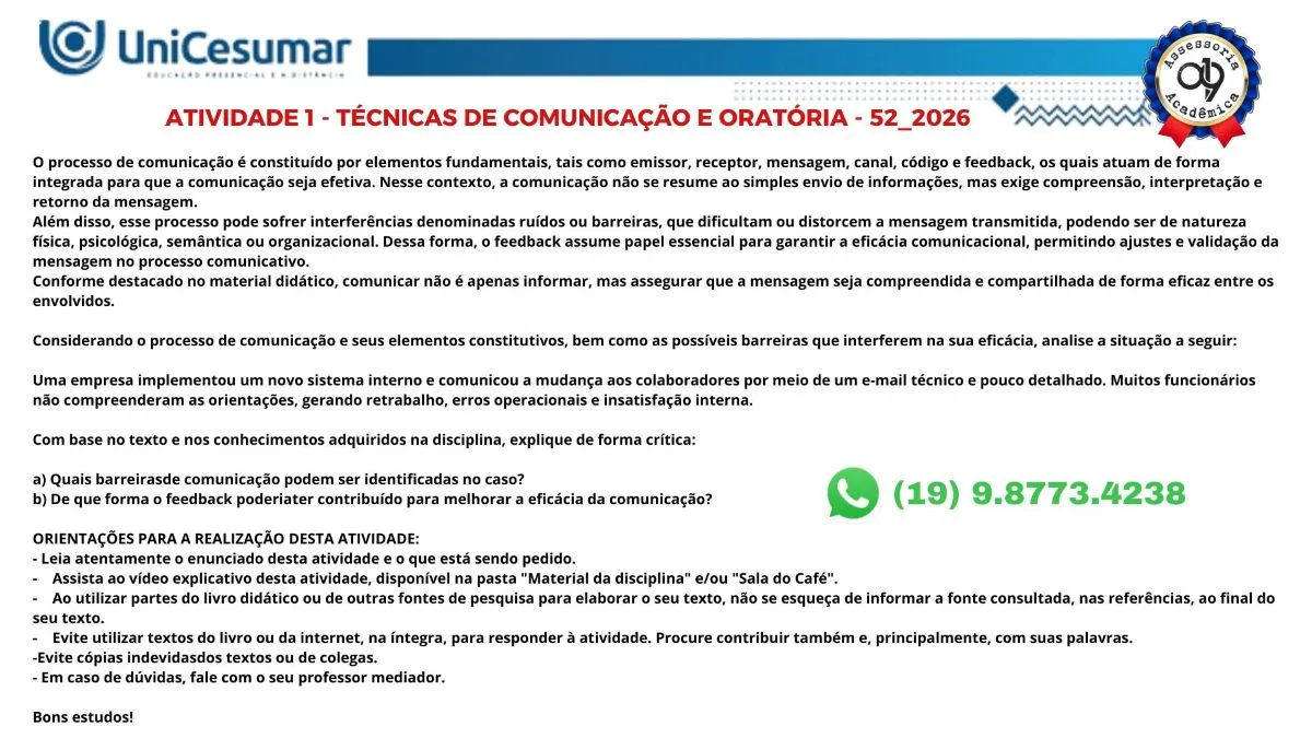 O processo de comunicação é constituído por elementos