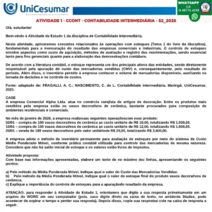 disciplina de Contabilidade Intermediária